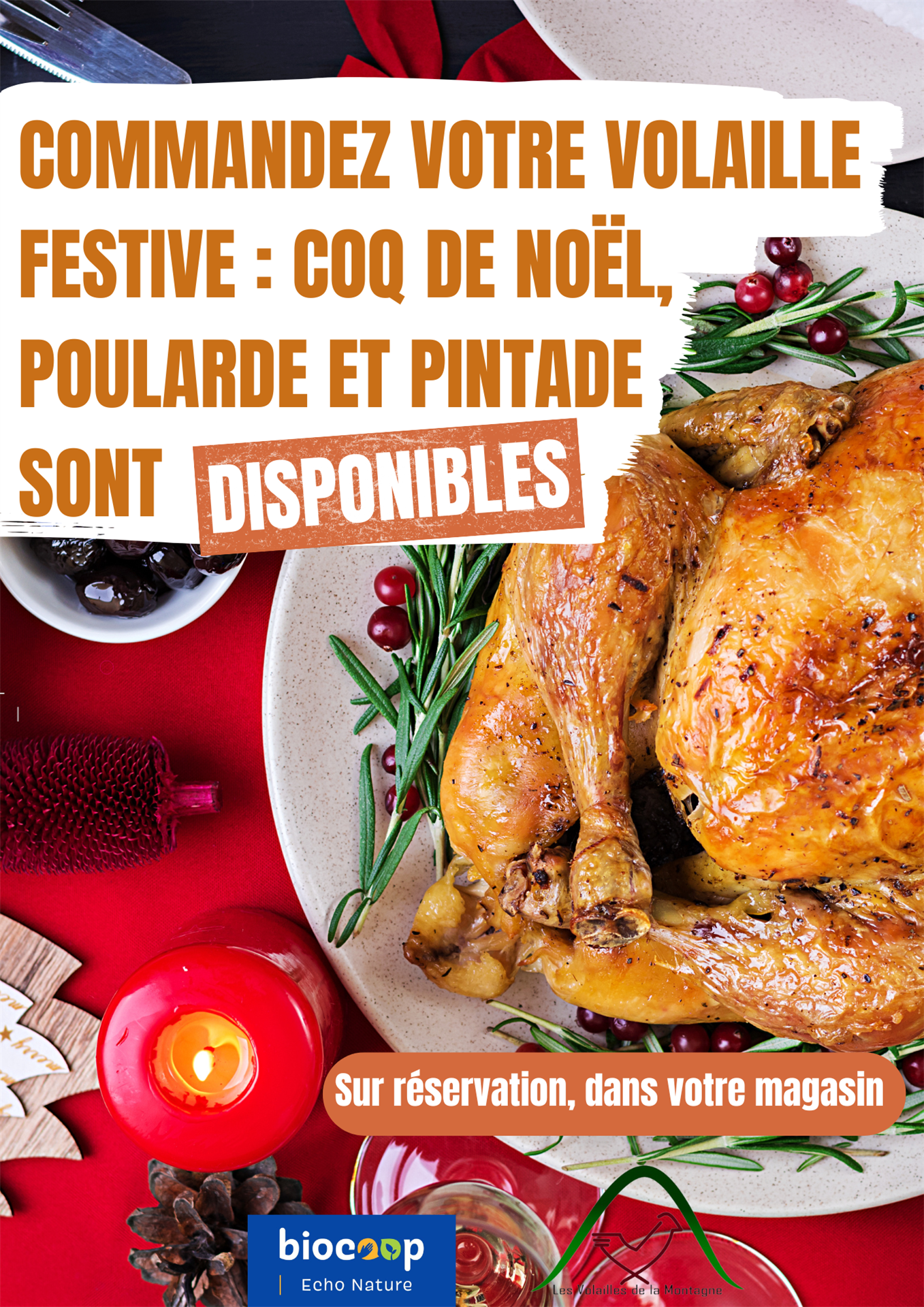 Volailles de Noël à commander chez Biocoop